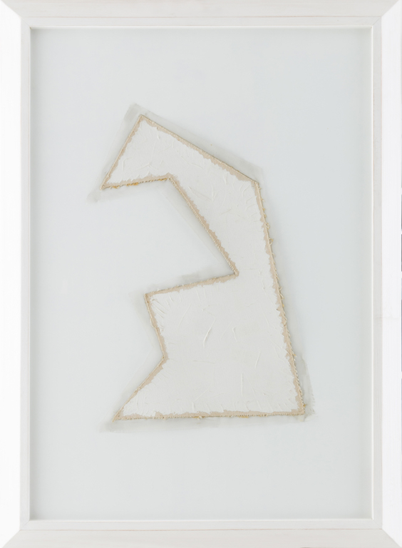 Meeting Angles - New York, 1977 - Acrilico su tela applicata su velo di nylon - Acrylic on canvas mounted on a nylon vail. cm 67,5 x 41