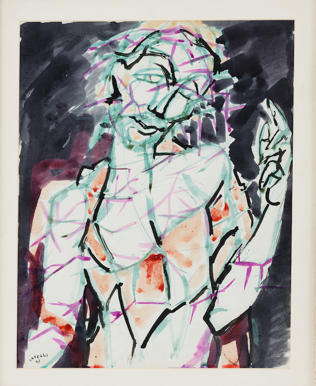"Ecce Homo" - 1947. Acquerello su carta, cm 55 x 46 - "Ecce Homo" - 1947. Watercolor on paper, cm 55 x 46